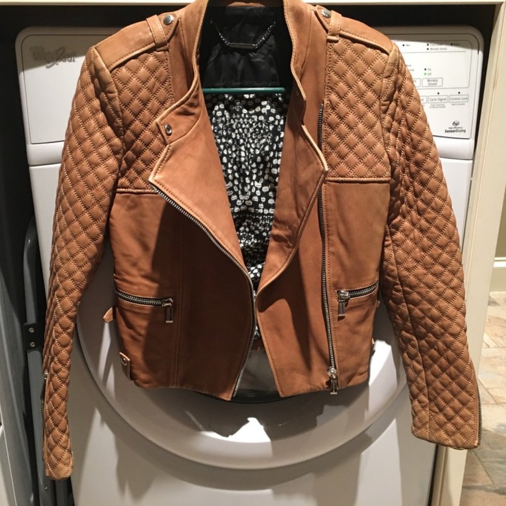 Barbara Bui Tan Leather Jacket